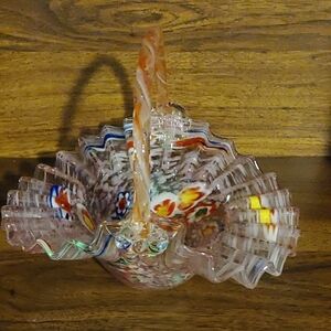 Colorful Glass Art Basket